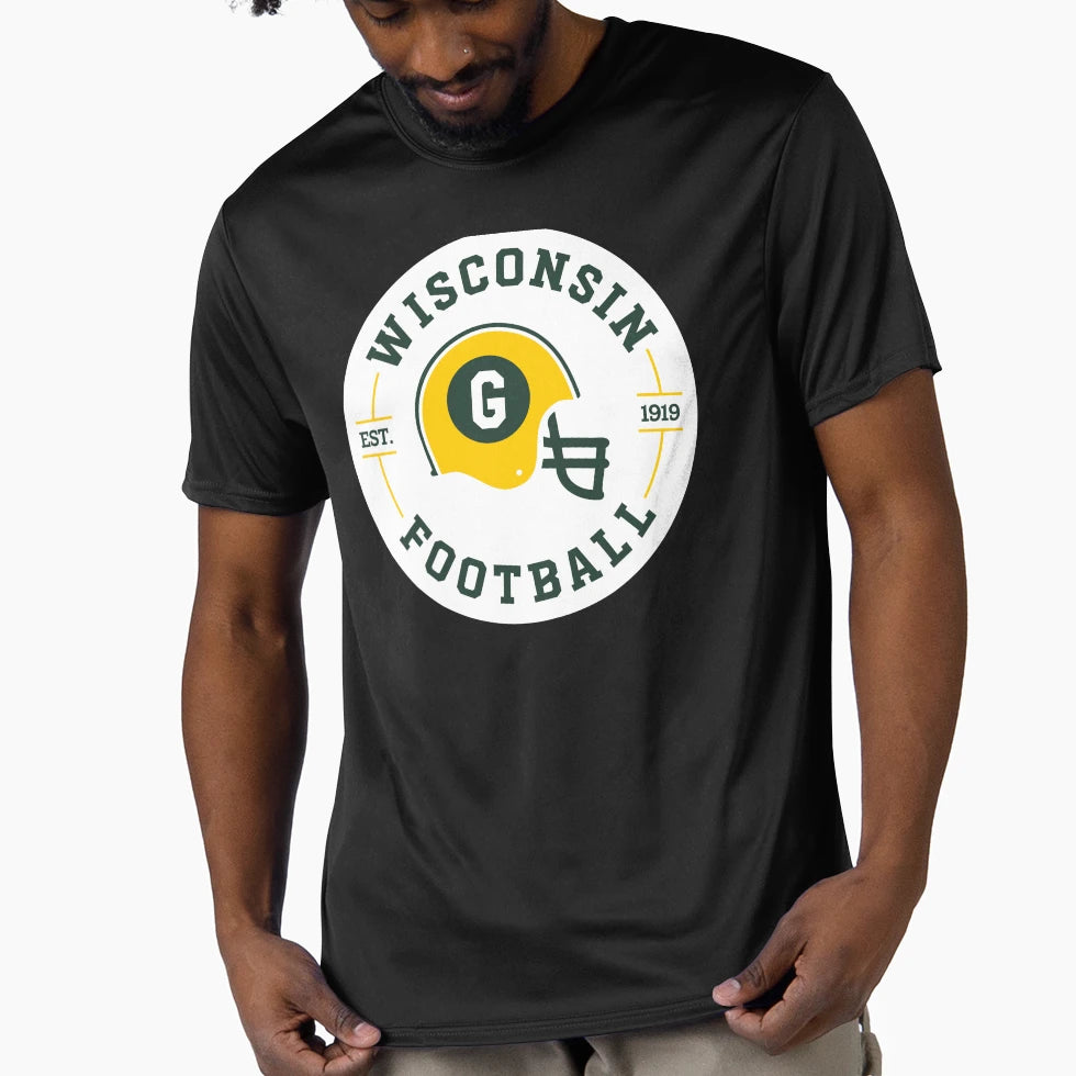 Wisconsin Football Badge T-Shirt - Trendy Graphic Men Women - T-Shirt, Sweatshirt, Hoodie