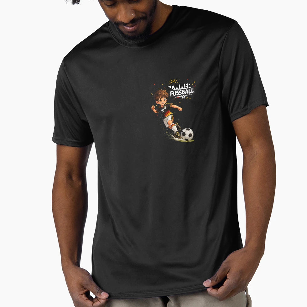 Little Football Hero Summer Mode T-Shirt - Custom Art Print Unisex - T-Shirt, Sweatshirt, Hoodie