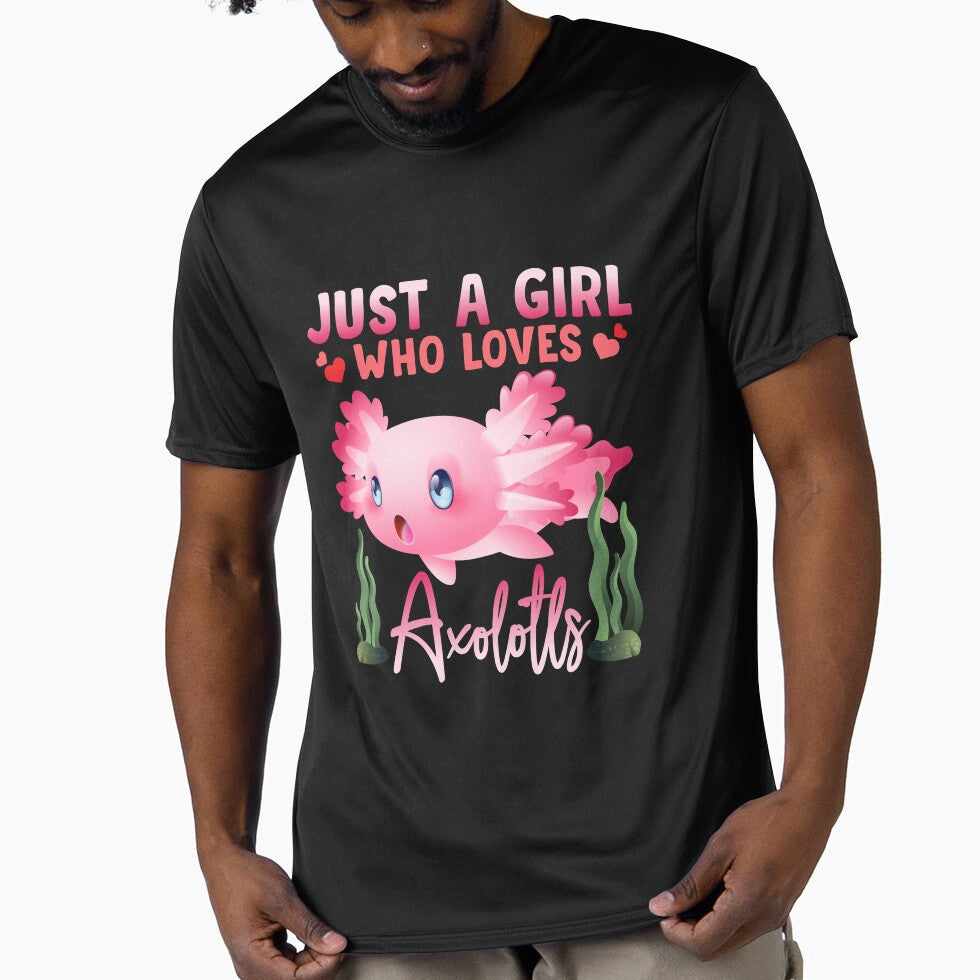 Just A Girl Who Loves Axolotls by mteehut - Adult & Kids T-Shirts, Sweatshirts & Hoodies apparel design preview 1