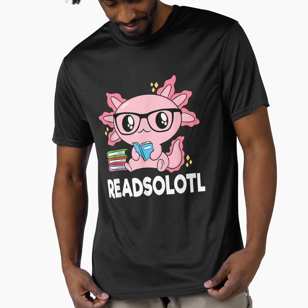 Axolotl Readsolotl Read solotl by BASKF - Adult & Kids T-Shirts, Sweatshirts & Hoodies apparel design preview 1