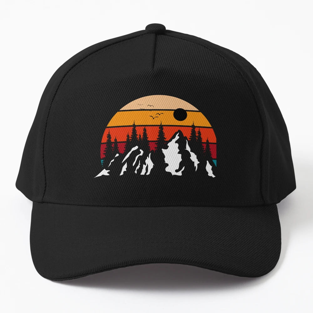 Mountain Denim Baseball Cap - Outdoor Style - Snapback, Trucker Hat, Dad Hat, Denim Baseball Cap