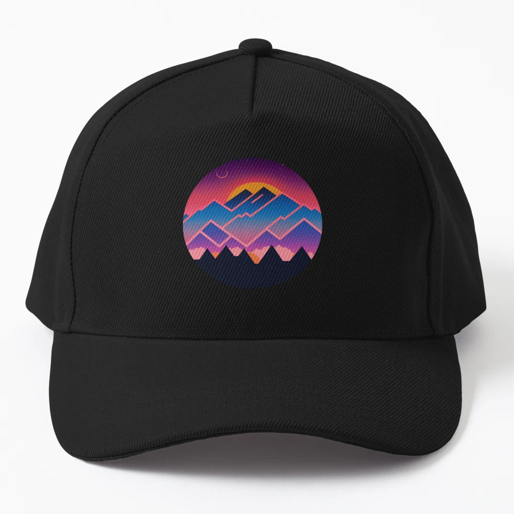 Ai Generated Art Mountains Logo 3 New Era Snapback - Outdoor - Snapback, Trucker Hat, Dad Hat, Denim Baseball Cap