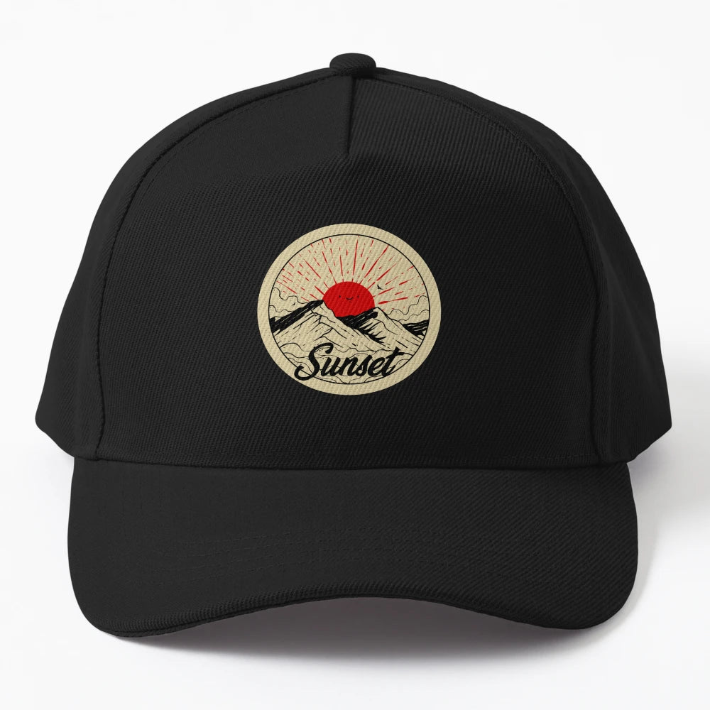 Sunset Denim Baseball Cap - Vintage Style - Snapback, Trucker Hat, Dad Hat, Denim Baseball Cap
