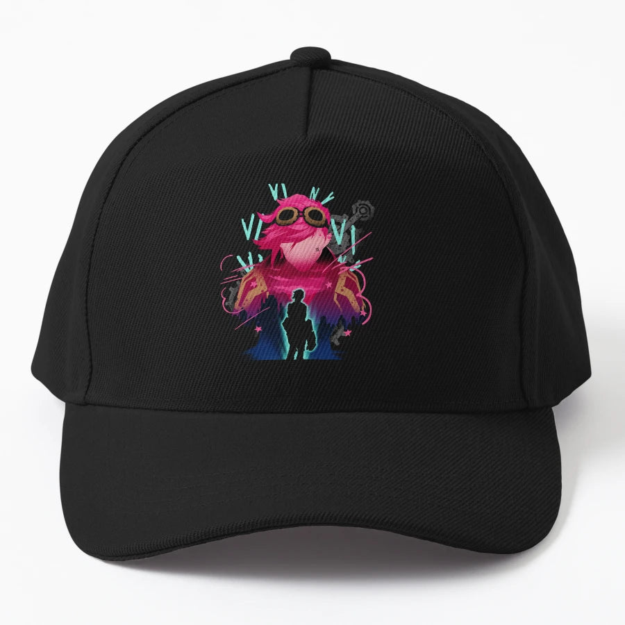 Violet Landscape Denim Baseball Cap - Breathable Mesh - Snapback, Trucker Hat, Dad Hat, Denim Baseball Cap