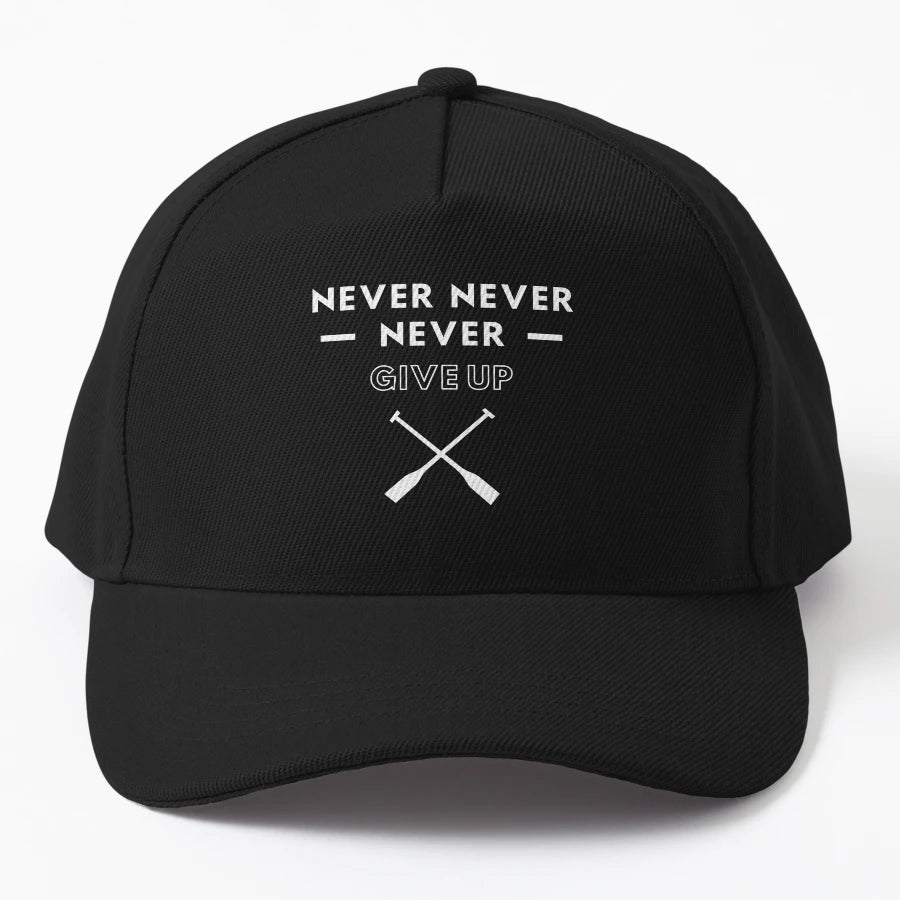 Rowing Never Never Never Give Up Denim Baseball Cap - Everyd - Snapback, Trucker Hat, Dad Hat, Denim Baseball Cap