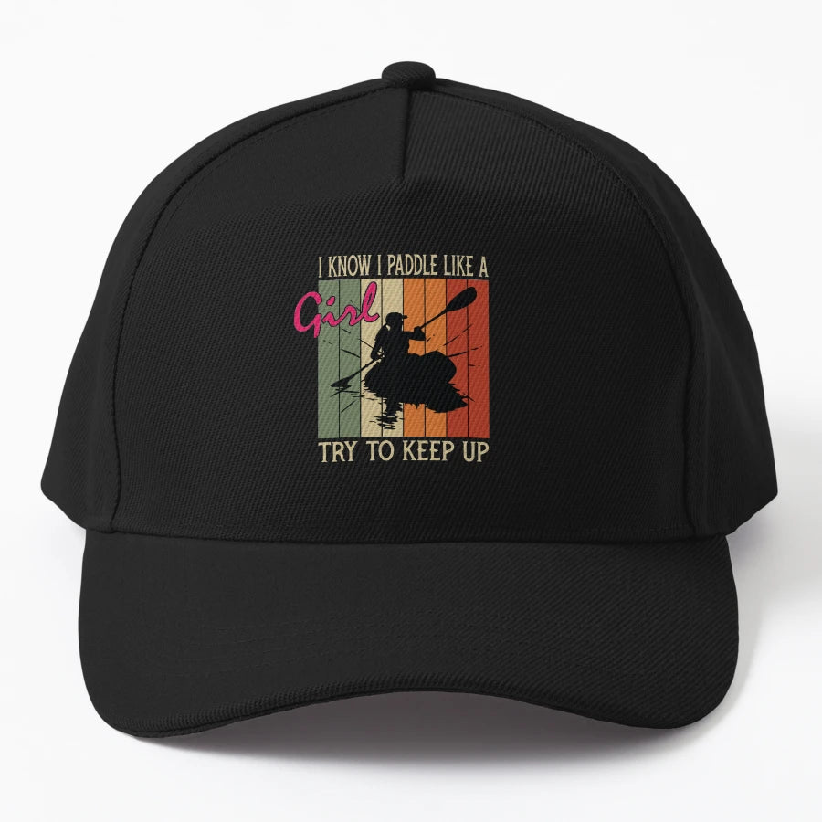 I Know I Paddle Like Try To Keep Up Denim Baseball Cap - Snapback, Trucker Hat, Dad Hat, Denim Baseball Cap