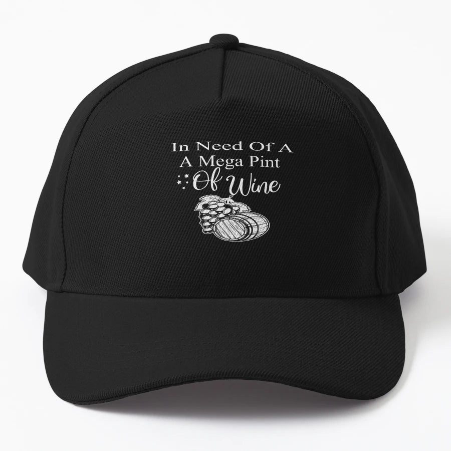 Need Mega Pint Wine Trucker Hat - Aesthetic Design - Snapback, Trucker Hat, Dad Hat, Denim Baseball Cap