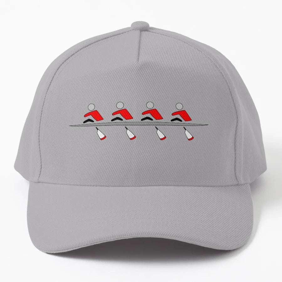 Rowing Quad Red Black Light Background New Era Snapback - Snapback, Trucker Hat, Dad Hat, Denim Baseball Cap