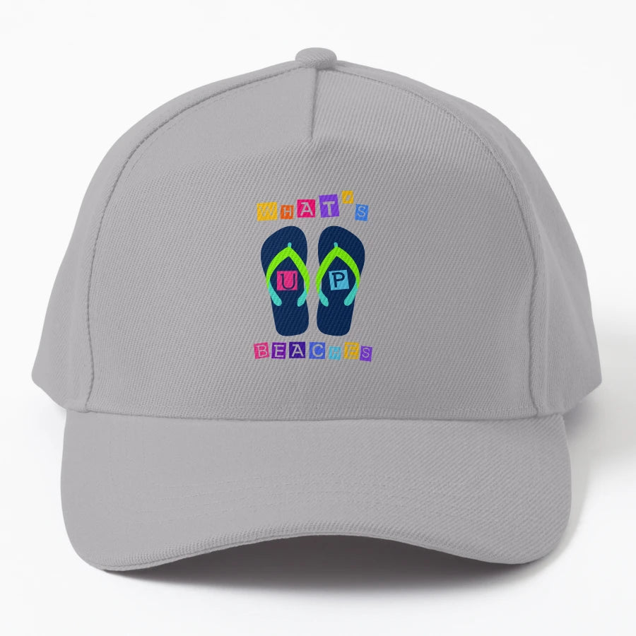 Whats Up Beaches Denim Baseball Cap - Everyday Essential - Snapback, Trucker Hat, Dad Hat, Denim Baseball Cap