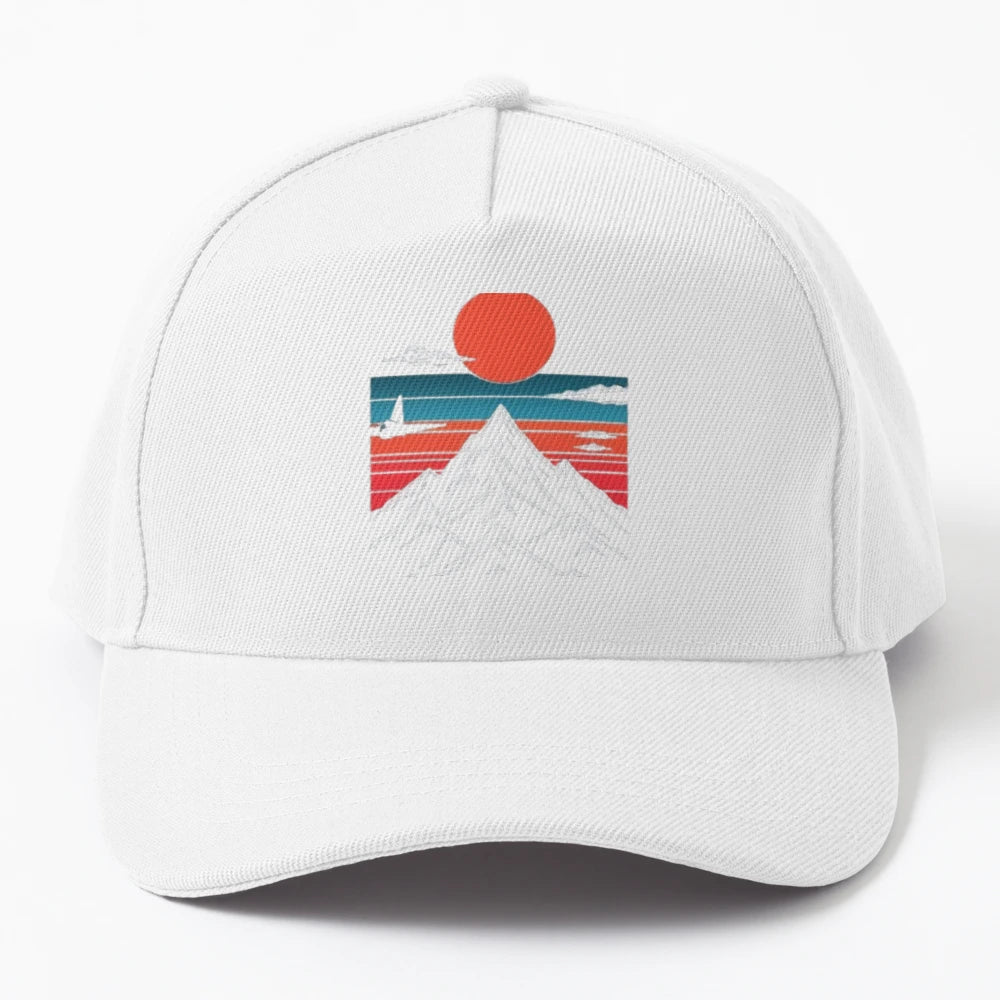 Mountain Graphic Design Trucker Hat - Washed Cotton - Snapback, Trucker Hat, Dad Hat, Denim Baseball Cap