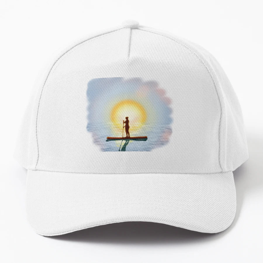Sunset Serenity Denim Baseball Cap - Premium Stitching - Snapback, Trucker Hat, Dad Hat, Denim Baseball Cap