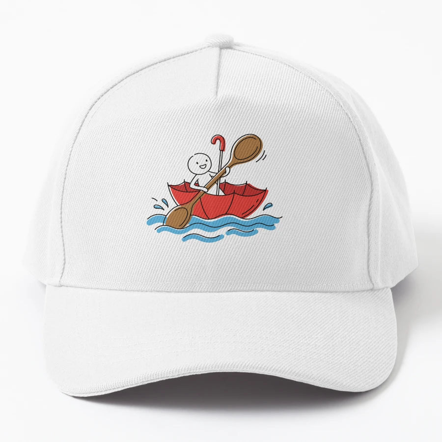 Staying Afloat Umbrella Denim Baseball Cap - Custom - Snapback, Trucker Hat, Dad Hat, Denim Baseball Cap