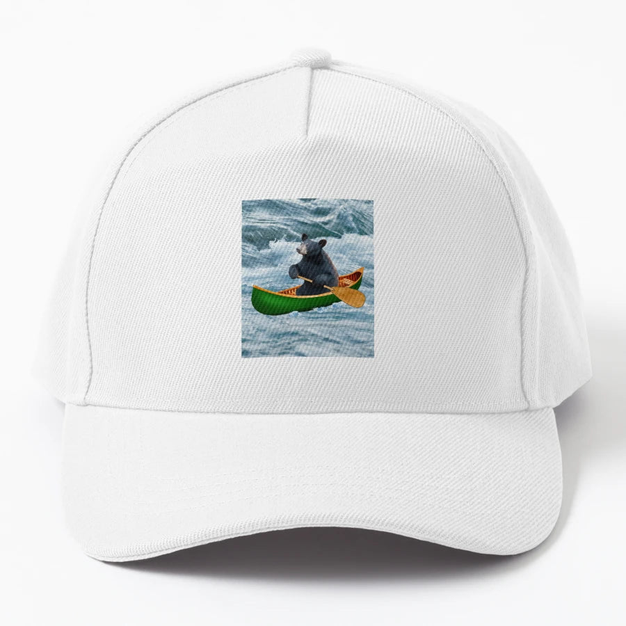 Canoe Bear OTTO Dad Hat - Embroidered Design - Snapback, Trucker Hat, Dad Hat, Denim Baseball Cap