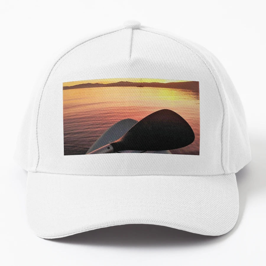 Sunset Padde Boarding Lake Tahoe Denim Baseball Cap - Distre - Snapback, Trucker Hat, Dad Hat, Denim Baseball Cap