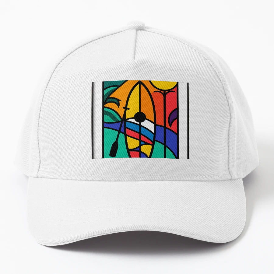 Paddle Board Denim Baseball Cap - Distressed Look - Snapback, Trucker Hat, Dad Hat, Denim Baseball Cap