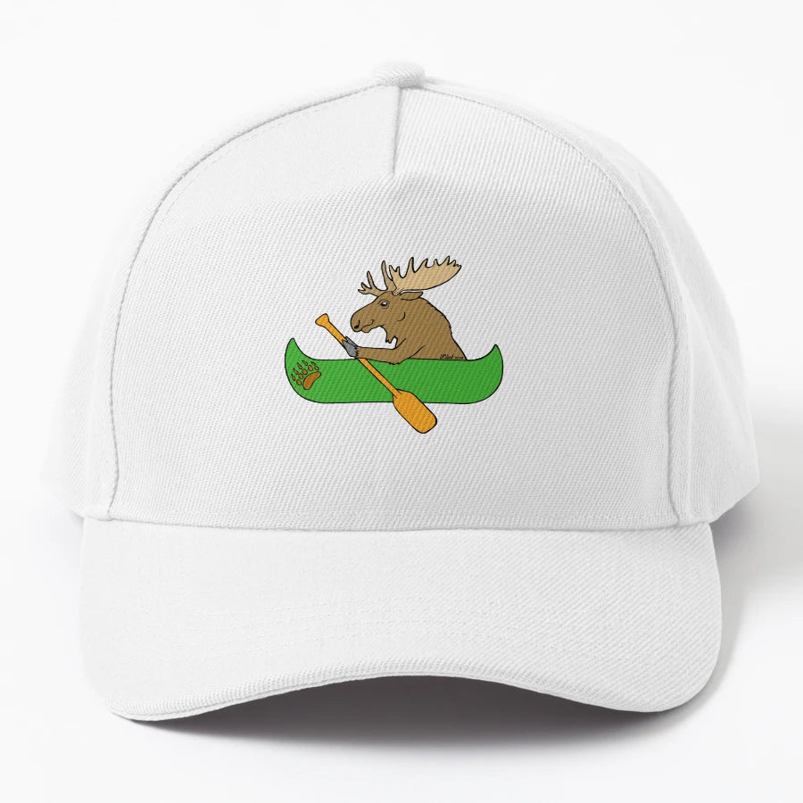 Moose Canoe Trucker Hat - Distressed Look - Snapback, Trucker Hat, Dad Hat, Denim Baseball Cap