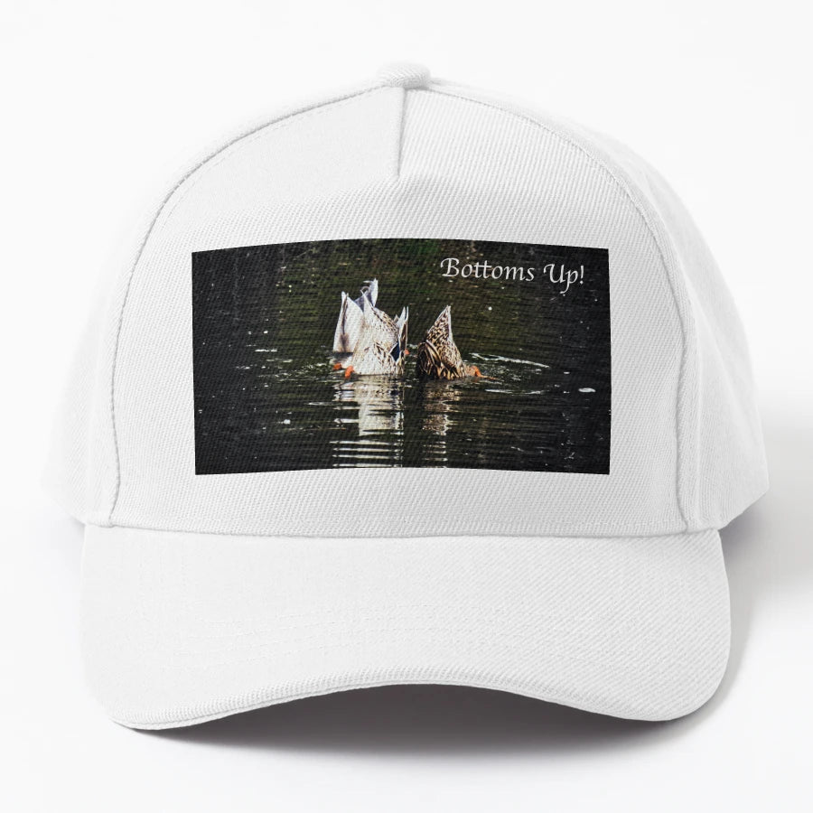 Bottoms Up Trucker Hat - 6-Panel Cap - Snapback, Trucker Hat, Dad Hat, Denim Baseball Cap