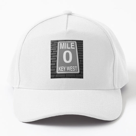 0 Miles To Key West Sign Kest West Florida Baseball Cap