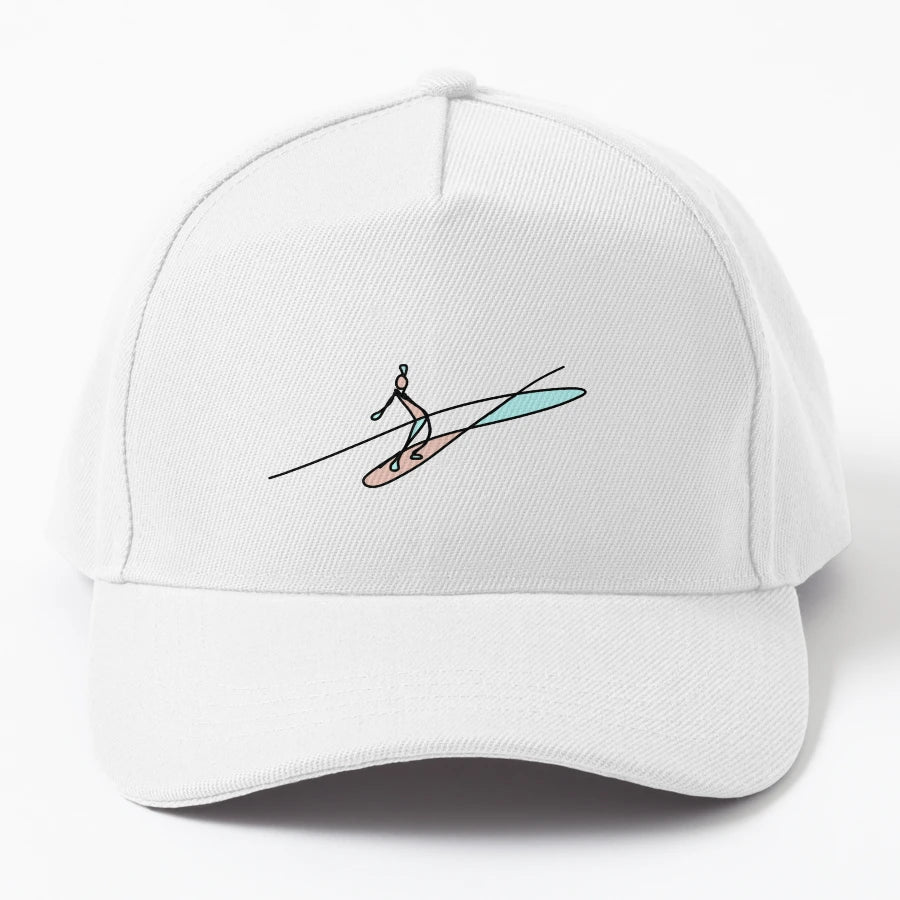 Abstract Surfer 4 Denim Baseball Cap - Outdoor Style - Snapback, Trucker Hat, Dad Hat, Denim Baseball Cap