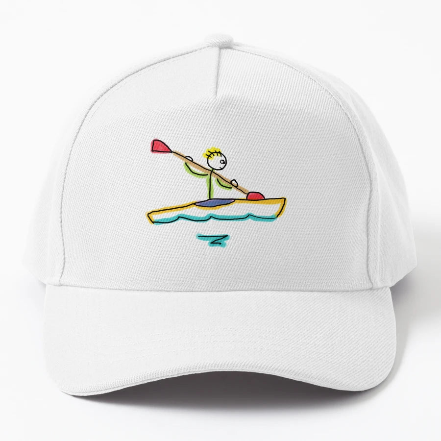 Kayaking Stickman Trucker Hat - Outdoor Style - Snapback, Trucker Hat, Dad Hat, Denim Baseball Cap