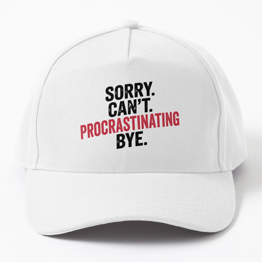 Sorry Cant Procrastinating Bye Funny New Era Snapback - Snapback, Trucker Hat, Dad Hat, Denim Baseball Cap