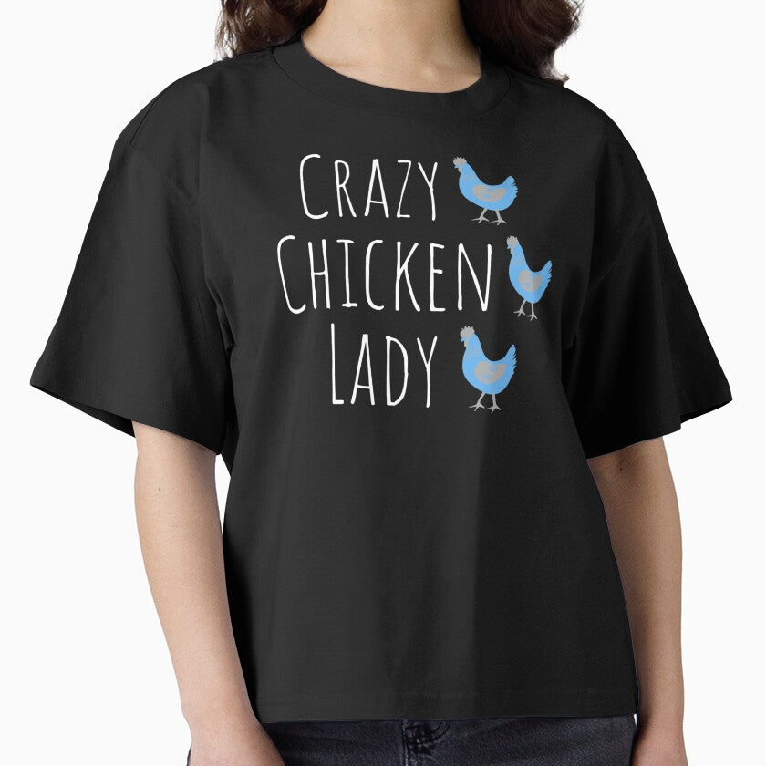 Crazy Chicken Lady Blue by Cluckin' Mad - Adult & Kids T-Shirts, Sweatshirts & Hoodies apparel design preview 1