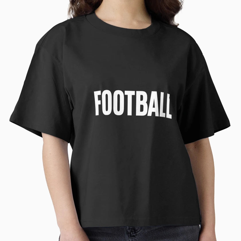 Minimalist Bold White Text Football T-Shirt - Graphic Print Men Women - T-Shirt, Sweatshirt, Hoodie
