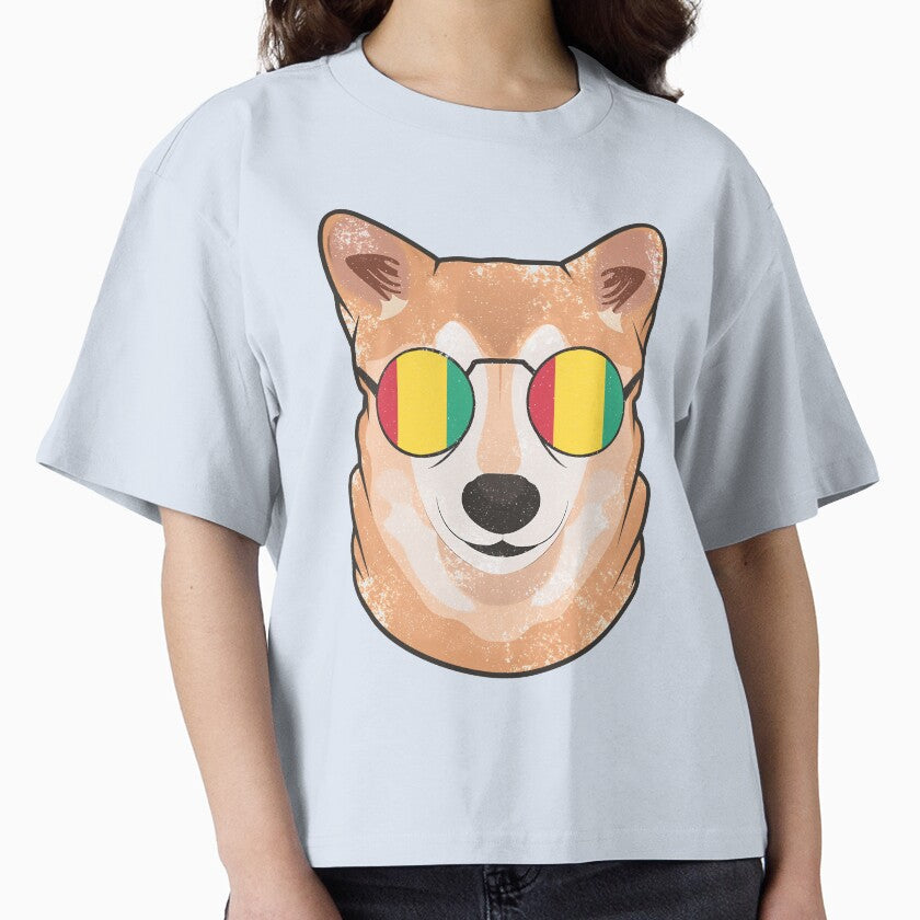 Vintage Patriotic Shiba Inu Guinean Flag by - Adult & Kids T-Shirts, Sweatshirts & Hoodies apparel design preview 1