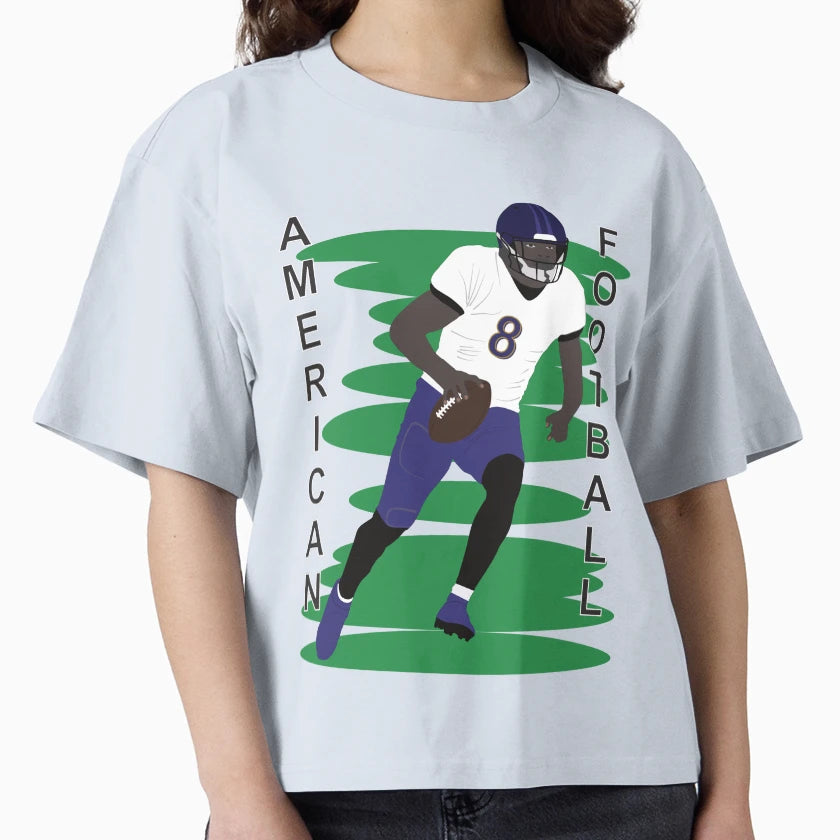 American Football Player Action T-Shirt - Custom Art Print Unisex - T-Shirt, Sweatshirt, Hoodie