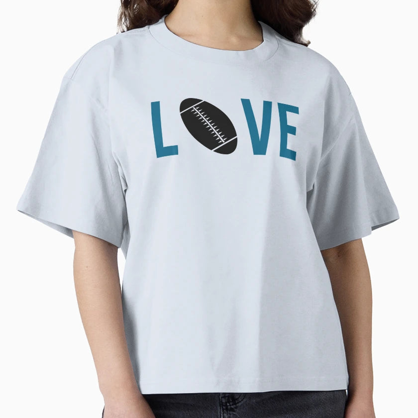 Love Football Blue T-Shirt - Fun Novelty Design for Adults - T-Shirt, Sweatshirt, Hoodie