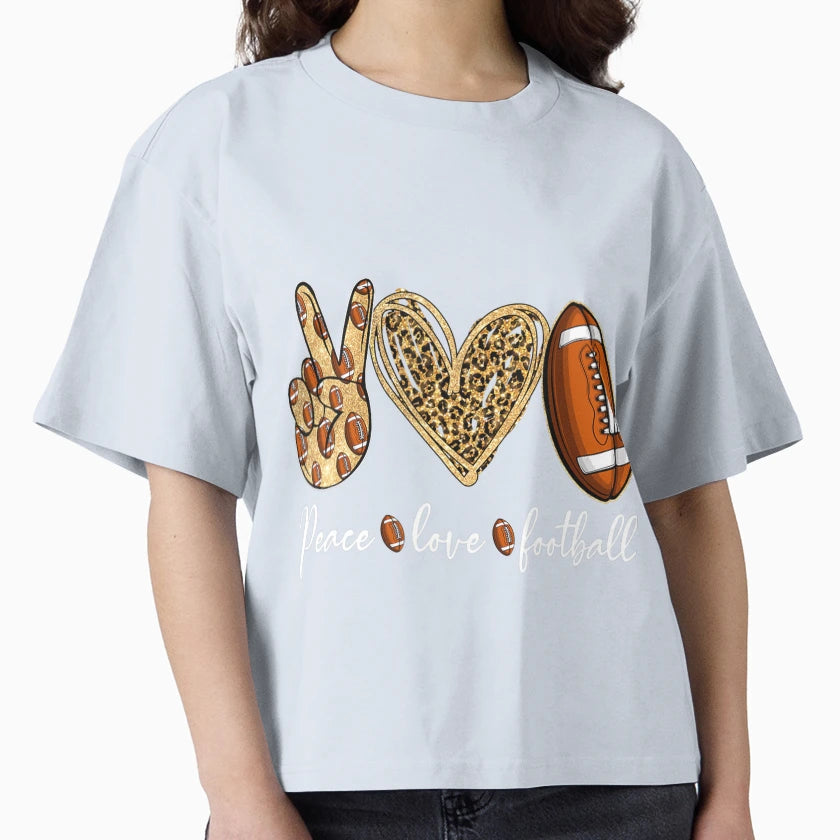 Peace Love Football Sports T-Shirt - Aesthetic Graphic Men Women - T-Shirt, Sweatshirt, Hoodie