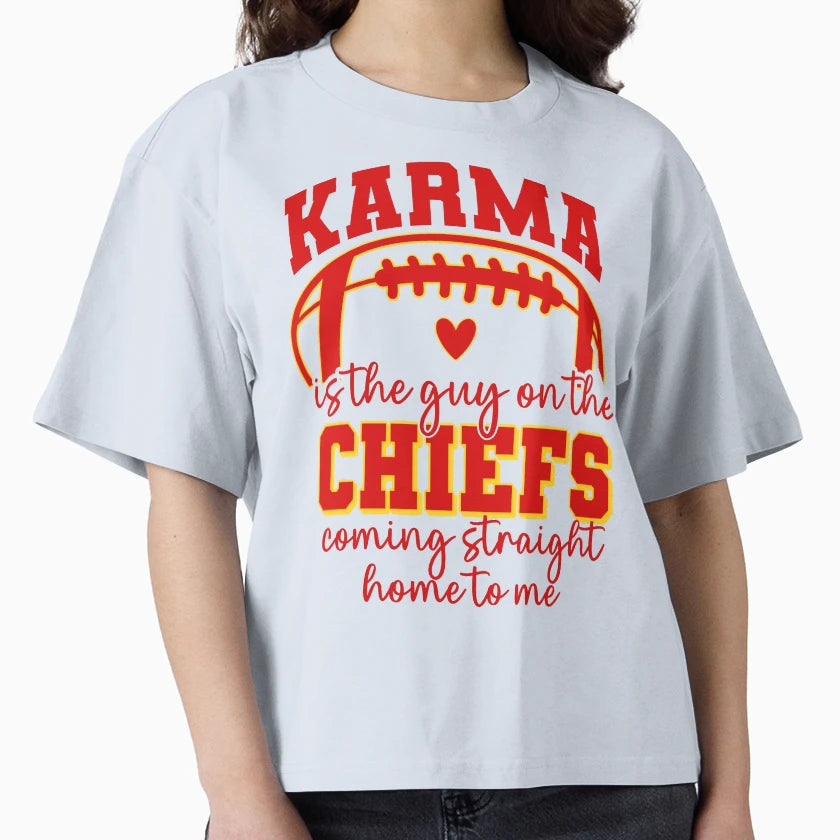 Karma Is Guy Chiefs Coming Straight T-Shirt - Custom Art Print Men Women - T-Shirt, Sweatshirt, Hoodie