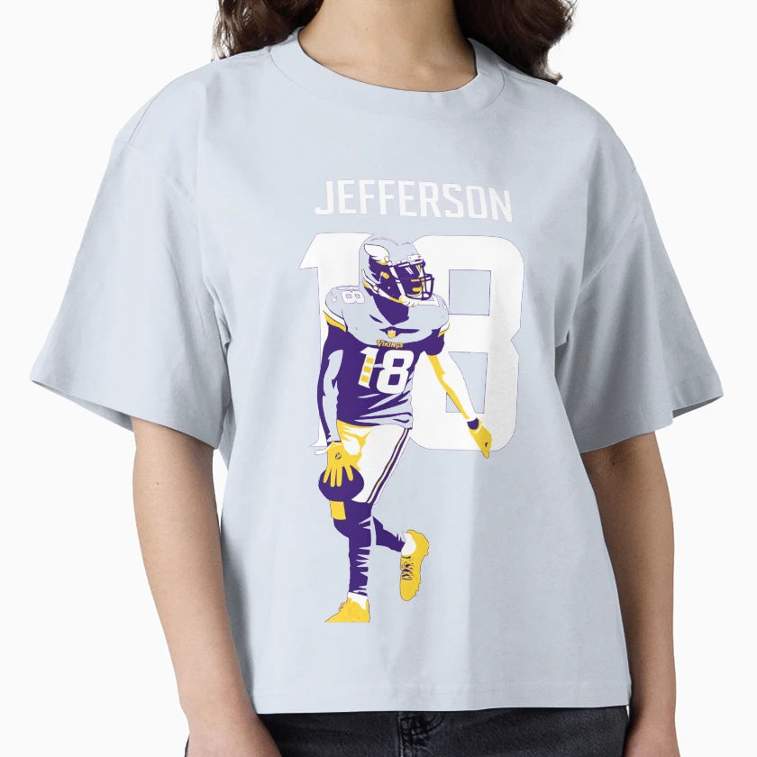 JJ Minnesota 18 Football Art T-Shirt - Unique Graphic for Adults - T-Shirt, Sweatshirt, Hoodie
