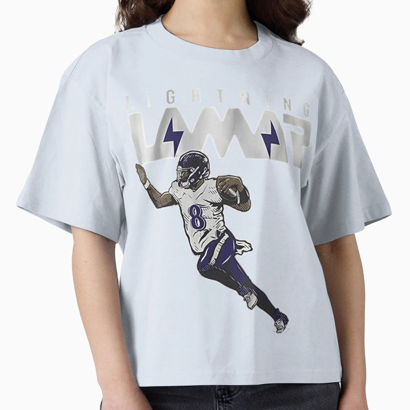 Lighting Lamar Baltimore Ravens T-Shirt - Aesthetic Graphic Men Women - T-Shirt, Sweatshirt, Hoodie