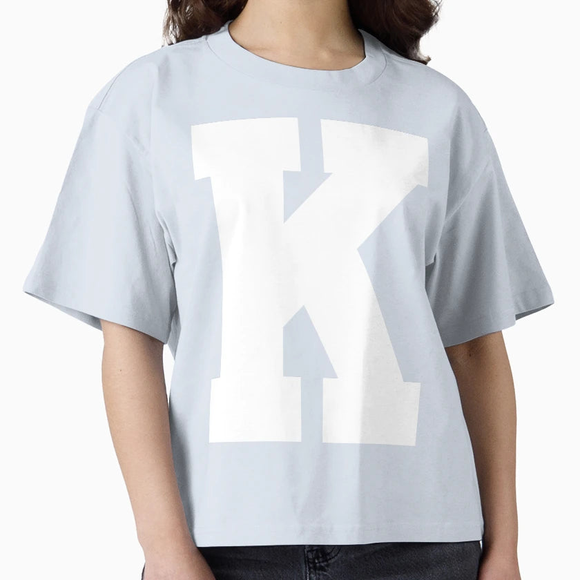 Alphabet White K Sports Letter K T-Shirt - Casual Everyday Wear Unisex - T-Shirt, Sweatshirt, Hoodie