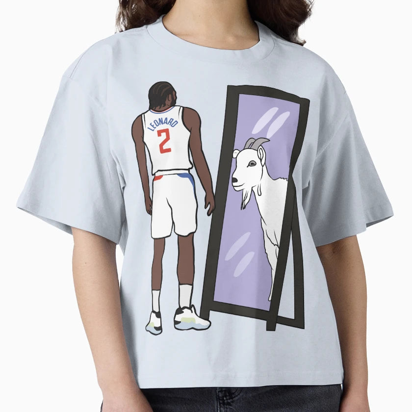 Kawhi Leonard Mirror Goat T-Shirt - Fun Novelty Design Unisex - T-Shirt, Sweatshirt, Hoodie
