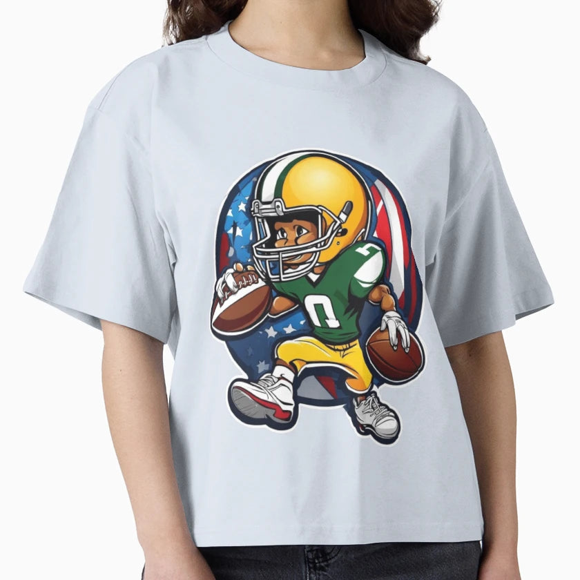Cartoon Character Playing Football T-Shirt - Novelty Apparel for Adults - T-Shirt, Sweatshirt, Hoodie
