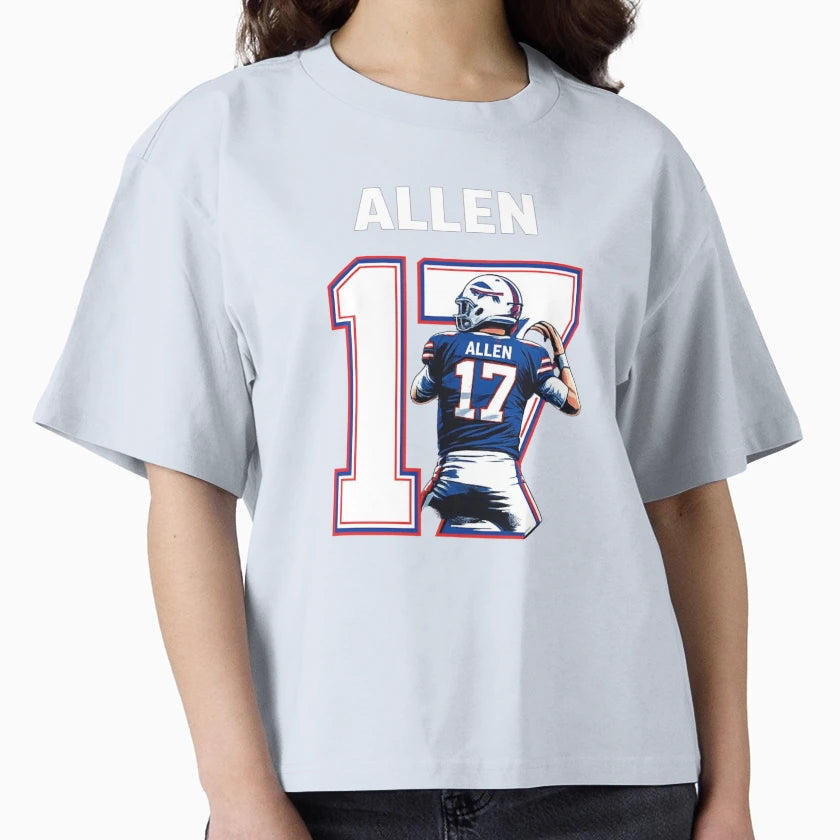 JA Bold Buffalo Number 17 Football Art T-Shirt - Custom Art Print Unisex - T-Shirt, Sweatshirt, Hoodie