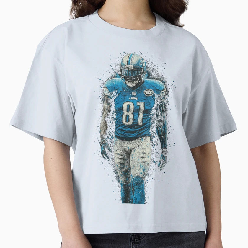 Calvin Johnson 81 Detroit Lions Art T-Shirt - Graphic Print for Adults - T-Shirt, Sweatshirt, Hoodie