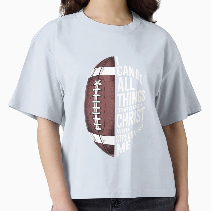 Christian Football Religious Verse Faith T-Shirt - Unique Graphic Unisex - T-Shirt, Sweatshirt, Hoodie