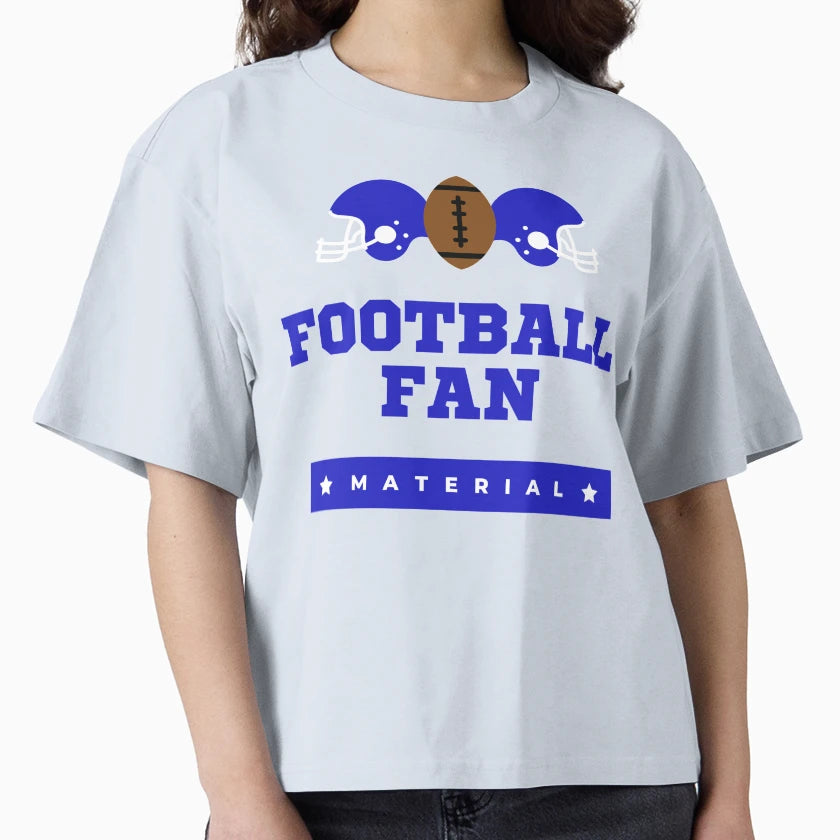 Blue Football Fan Material T-Shirt - Minimalist Print for Adults - T-Shirt, Sweatshirt, Hoodie
