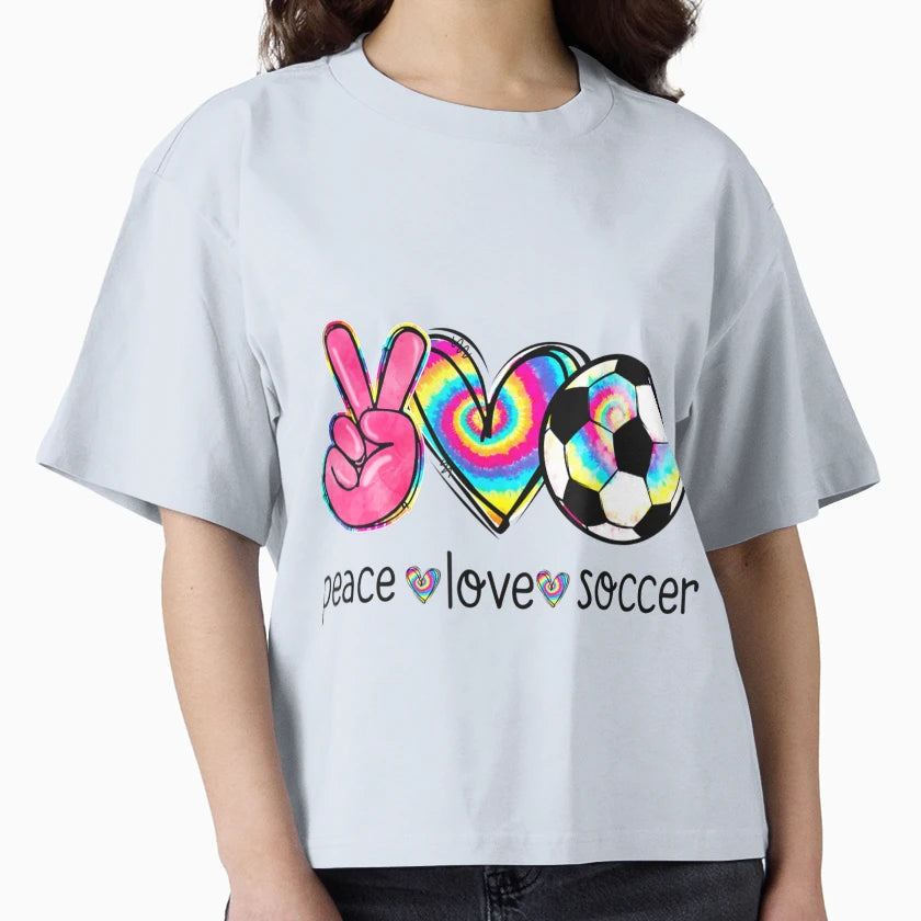 Peace Love Soccer Funny Tie Dye T-Shirt - Casual Everyday Wear Unisex - T-Shirt, Sweatshirt, Hoodie