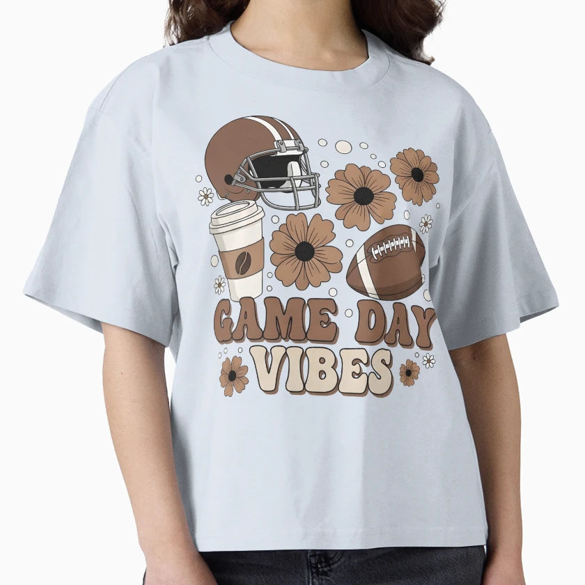 Game Day Vibes Football Coffee Lover T-Shirt - Aesthetic Graphic Men Women - T-Shirt, Sweatshirt, Hoodie