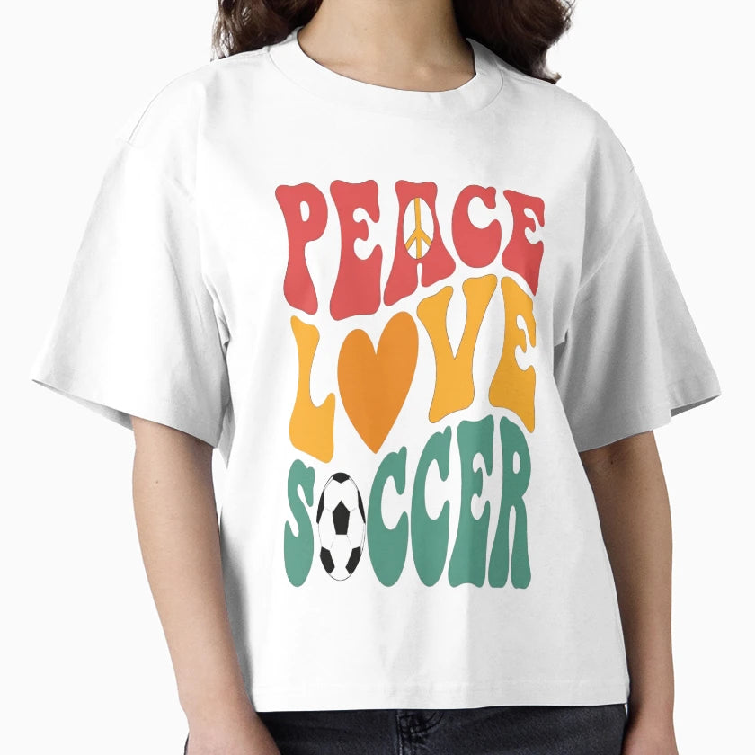 Peace Love Soccer T-Shirt - Minimalist Print Unisex - T-Shirt, Sweatshirt, Hoodie