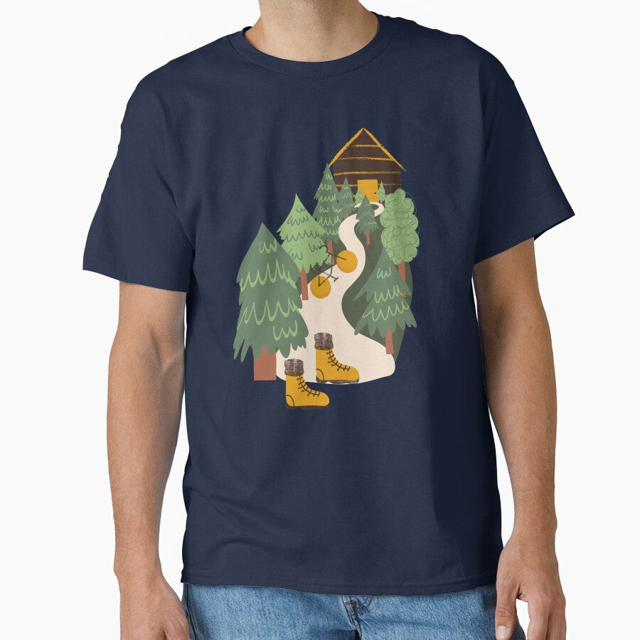Forest Chalet exploring by rjkoehler - Adult & Kids T-Shirts, Sweatshirts & Hoodies apparel design preview 1