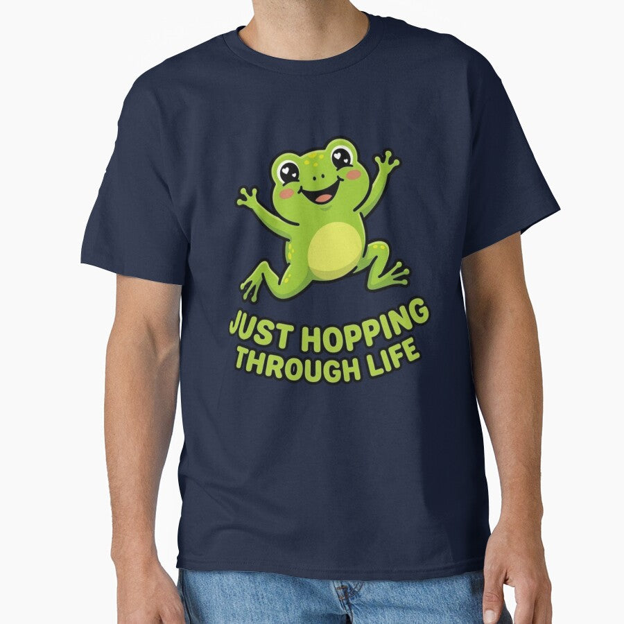Cute Frog Stay Hoppy Funny Animal by SarcasmThreads - Adult & Kids T-Shirts, Sweatshirts & Hoodies apparel design preview 1