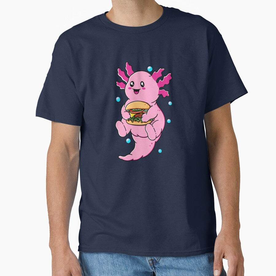 Axolotl Burger by Kimprut - Adult & Kids T-Shirts, Sweatshirts & Hoodies apparel design preview 1