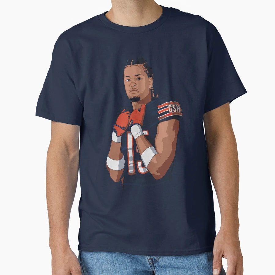 Rome Odunze 15 Wr Bears Sketch T-Shirt - Aesthetic Graphic Men Women - T-Shirt, Sweatshirt, Hoodie