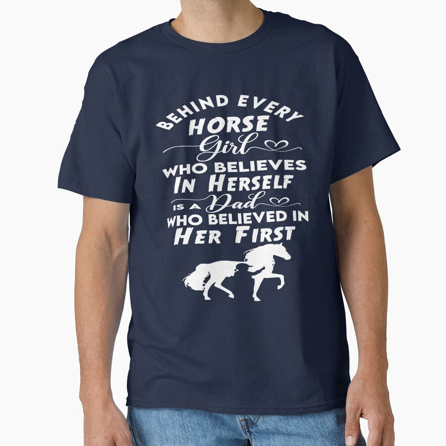 Behind Every Horse Girl Who Believes In Herself Is A - Adult & Kids T-Shirts, Sweatshirts & Hoodies apparel design preview 1