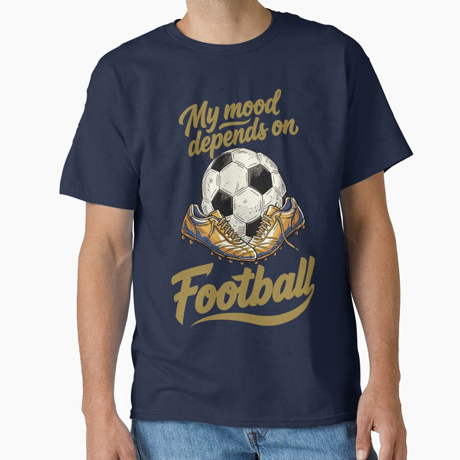 My Mood Depends on Football by CARPIO Creations - Adult & Kids T-Shirts, Sweatshirts & Hoodies apparel design preview 1